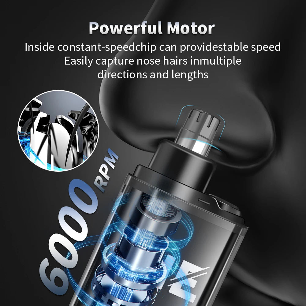 TrimTech™ Pro – Tondeuse intelligente rechargeable pour poils du nez et des oreilles