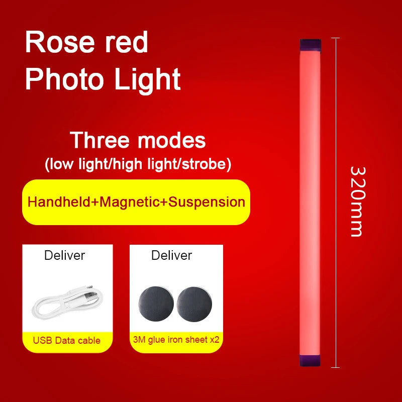 Lámpara de video LED: lámpara recargable de mano para vlogs, streaming y fotografía