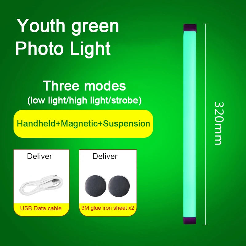 Lámpara de video LED: lámpara recargable de mano para vlogs, streaming y fotografía
