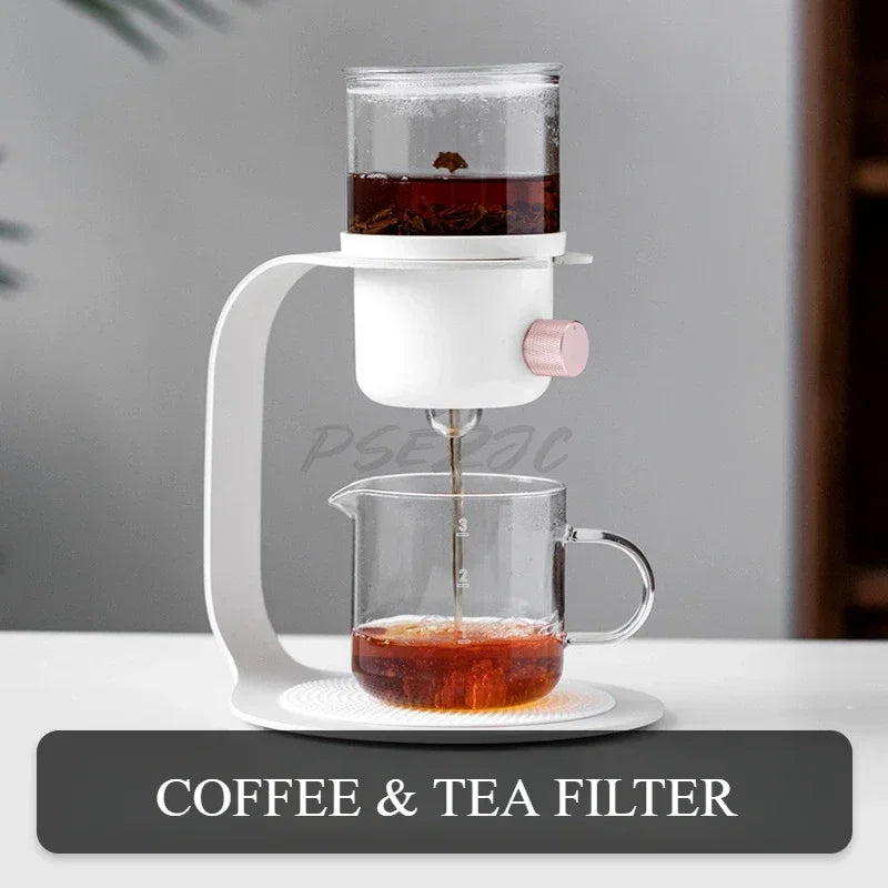 Tetera de vidrio para el hogar con filtro de goteo y extracción en frío. Cafetera y tetera.