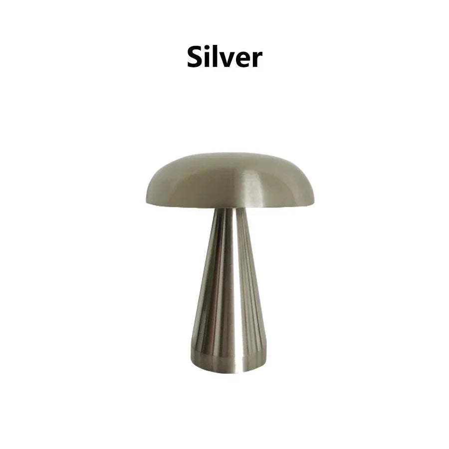 Retro Mushroom LED Table Lamp – Touch Sensor Rechargeable Bedside & Decor Light