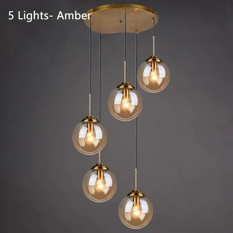 Italian Designer Glass Ball Led Pendant Lamp Kitchen Restaurant Island Living Room Bedroom Chandelier Home Lighting Decoration
