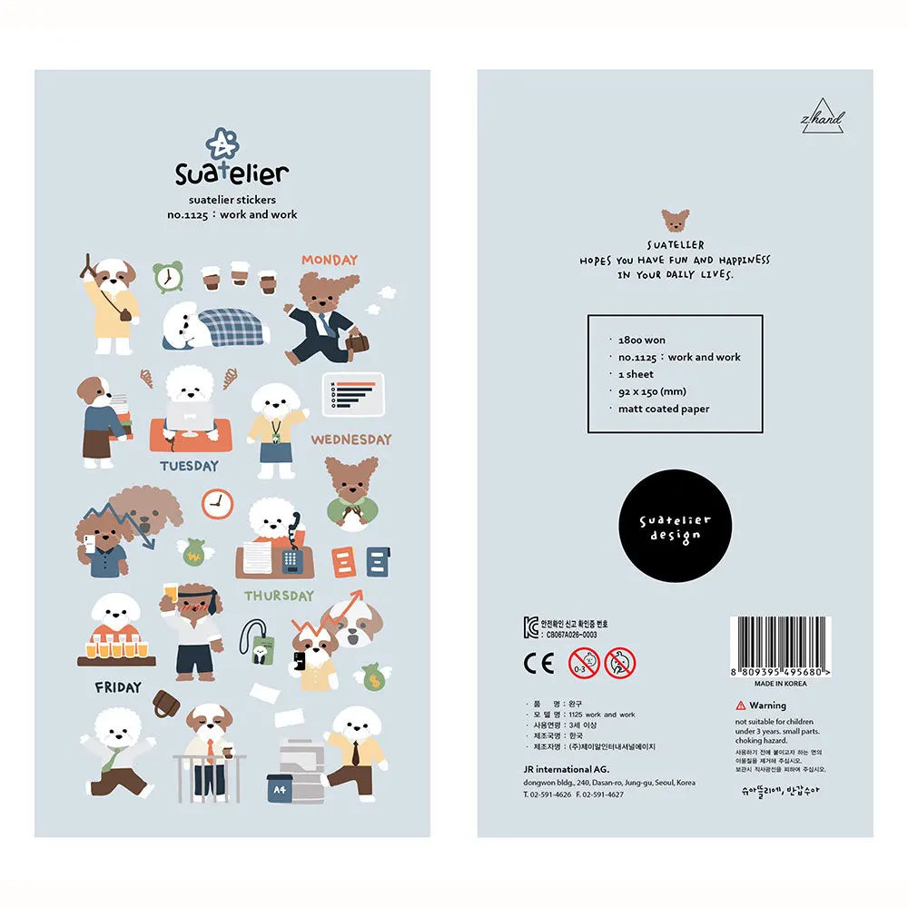 Ensemble d'autocollants Suatelier™ Kawaii Days – Essentiels de la déco coréenne
