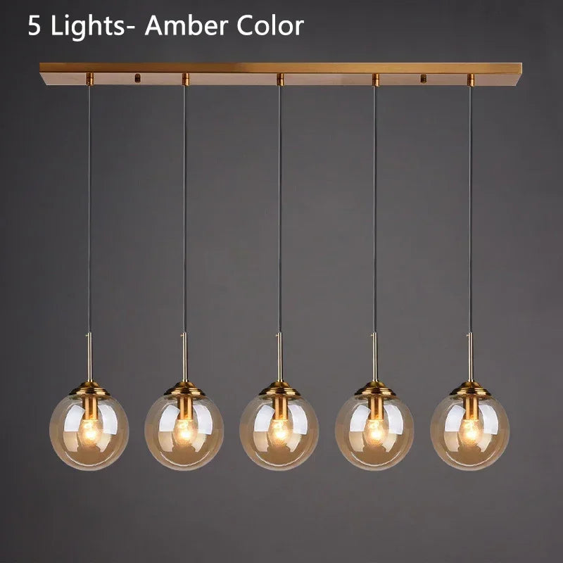 Italian Designer Glass Ball Led Pendant Lamp Kitchen Restaurant Island Living Room Bedroom Chandelier Home Lighting Decoration