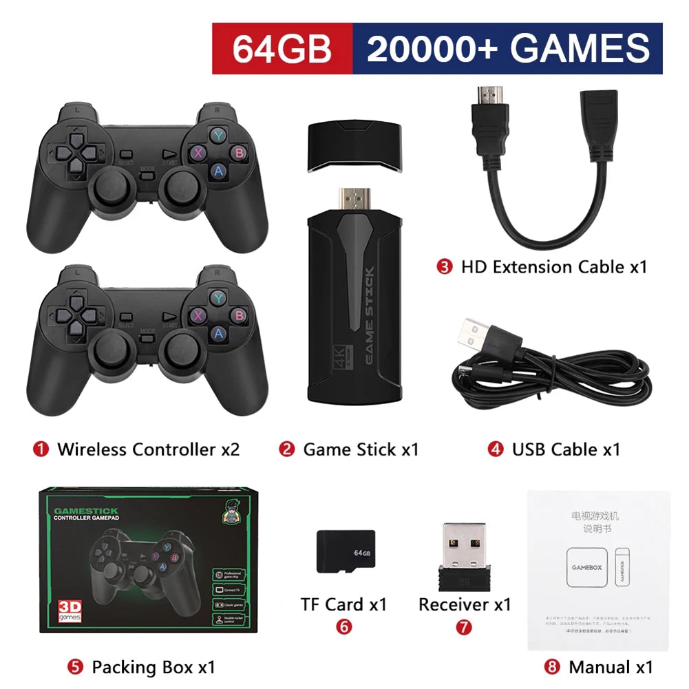 GameVault™ M8 Retro Stick 4K – Play Over 40,000 Classic Games on Your TV!