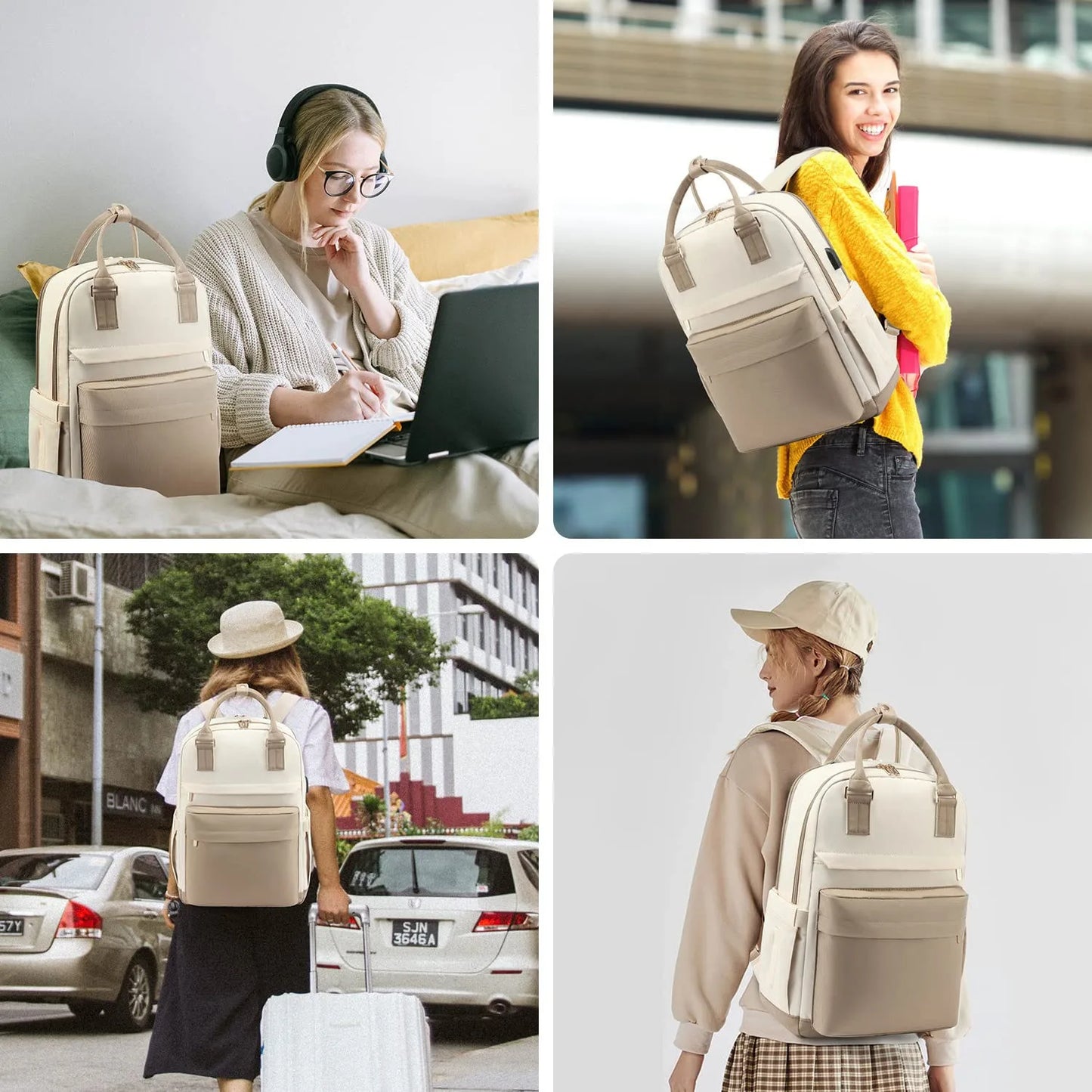Sac à dos urbain en nylon StylePort™ – Imperméable, USB et tendance