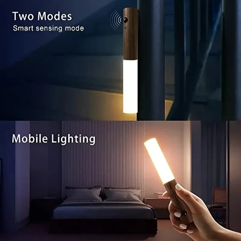 Intelligent Human Body Induction Night Light LED Rechargeable Corridor/Cabinet/Toilet Wall Light Energy-Saving Durable Portable