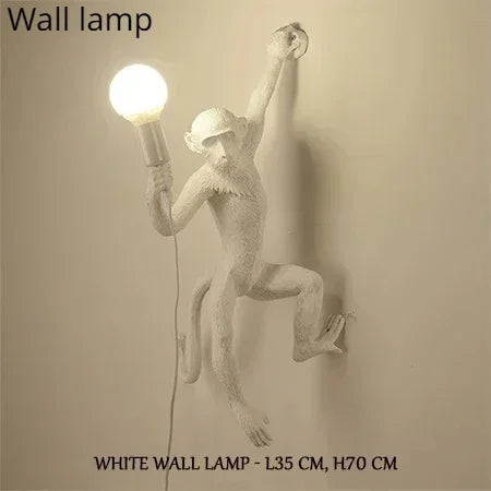SANDYHA Nordic Retro Monkey Wall Lamp – LED Decorative Light for Living Room, Bedroom & Kitchen