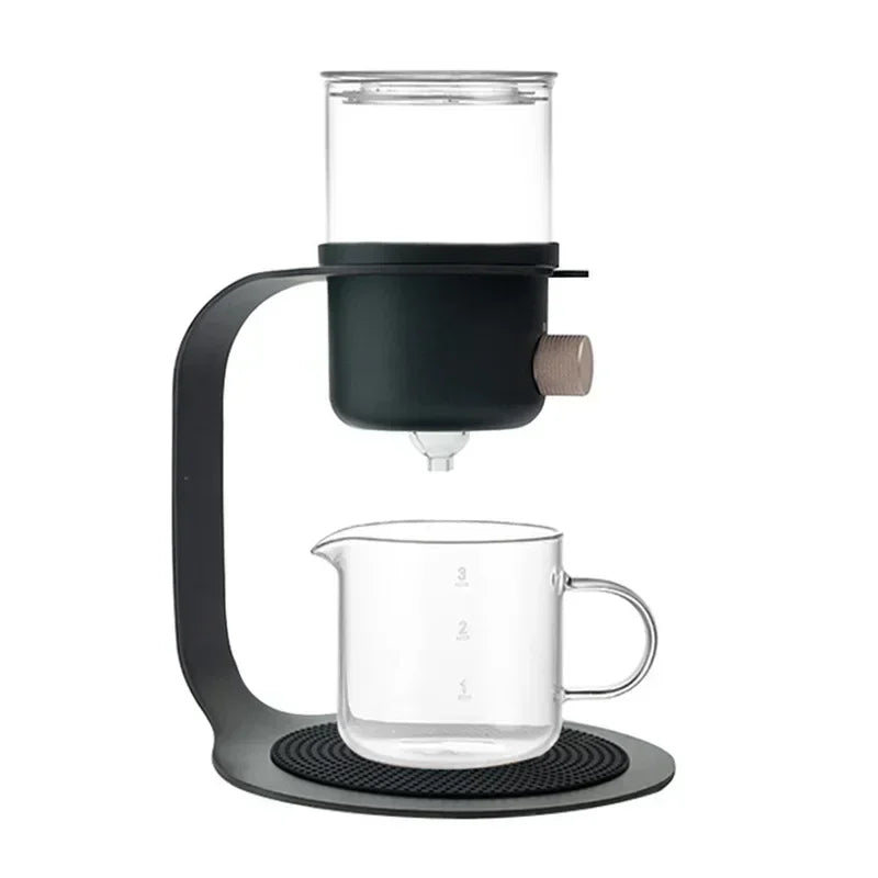 Tetera de vidrio para el hogar con filtro de goteo y extracción en frío. Cafetera y tetera.