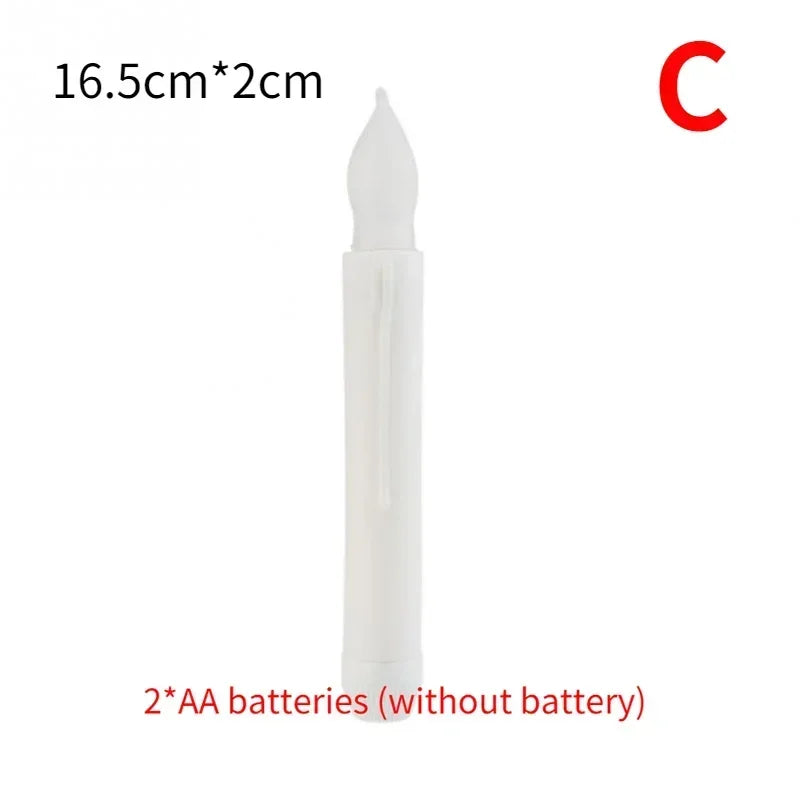 Long Flameless LED Christmas Candles – Battery Powered Flickering Church Lights for Holiday & Party Decor