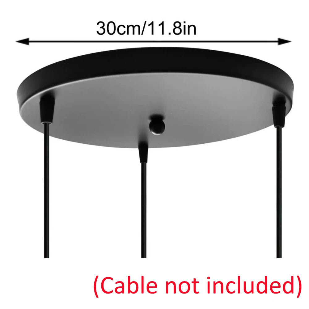 3 Holes 30cm Ceiling Plate Accessories DIY Light Fittings Round Ceiling Plate Base Chandelier Pendant Lamp Base Ceiling Canopy
