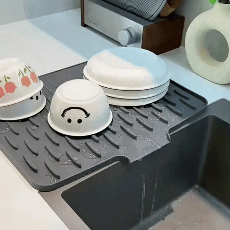 FlexiMat™ – Tapete de cocina plegable de silicona resistente al calor y al drenaje