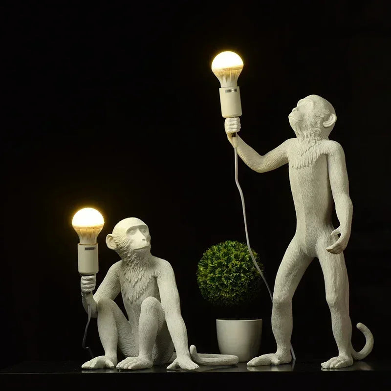 SANDYHA Nordic Retro Monkey Wall Lamp – LED Decorative Light for Living Room, Bedroom & Kitchen