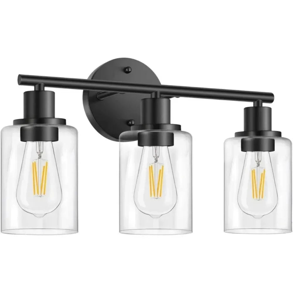 Modern Clear Glass Wall Lamp with LED Support for Bathroom