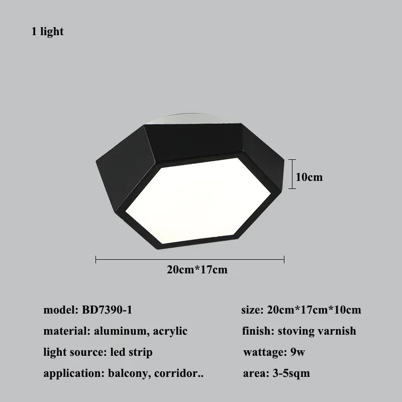 Nordic Honeycomb LED Ceiling Lamp – Modern Geometric Designer Alloy Light for Bedroom & Living Room Decor
