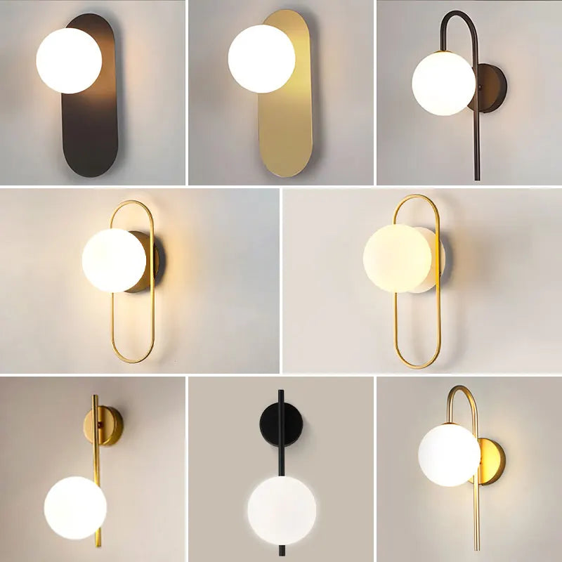 Modern Black & Gold LED Wall Lamp – G9 Bulb Sconce for Bedroom & Home Décor