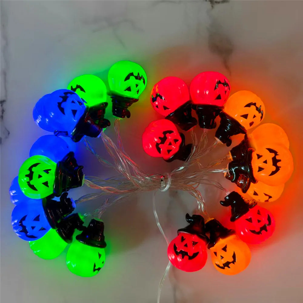 Pumpkin RGB String Lights – Festive Indoor & Outdoor Holiday Decoration
