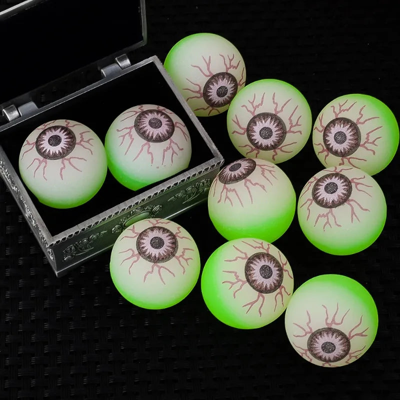 Glow-in-the-Dark Eyeball Bouncy Balls – Halloween Horror Party Decoration Props