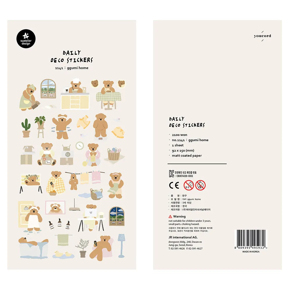 Ensemble d'autocollants Suatelier™ Kawaii Days – Essentiels de la déco coréenne