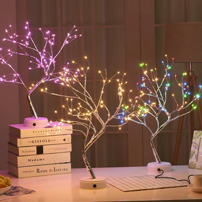 LED Mini Christmas Tree Night Light – Copper Wire Fairy Lamp for Kids & Home Holiday Decor