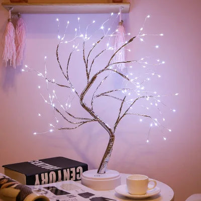 LED Mini Christmas Tree Night Light – Copper Wire Fairy Lamp for Kids & Home Holiday Decor