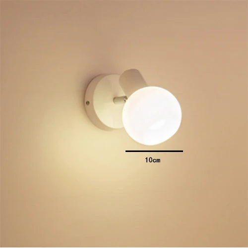 Modern Glass Wall Lamp – Bedside & Living Room Sconce with Decorative Glass Lampshade