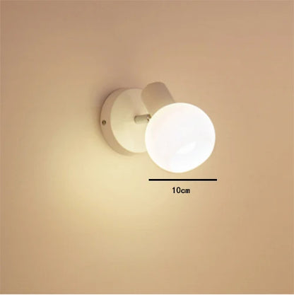 Modern Glass Wall Lamp – Bedside & Living Room Sconce with Decorative Glass Lampshade