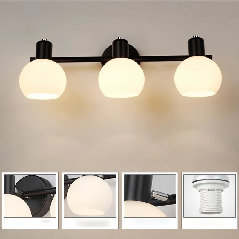 Modern Glass Wall Lamp – Bedside & Living Room Sconce with Decorative Glass Lampshade