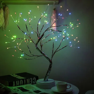 LED Mini Christmas Tree Night Light – Copper Wire Fairy Lamp for Kids & Home Holiday Decor