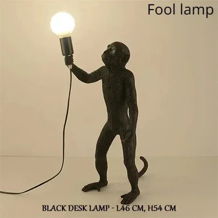 SANDYHA Nordic Retro Monkey Wall Lamp – LED Decorative Light for Living Room, Bedroom & Kitchen