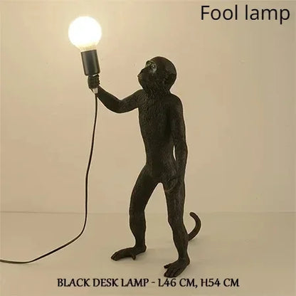 SANDYHA Nordic Retro Monkey Wall Lamp – LED Decorative Light for Living Room, Bedroom & Kitchen