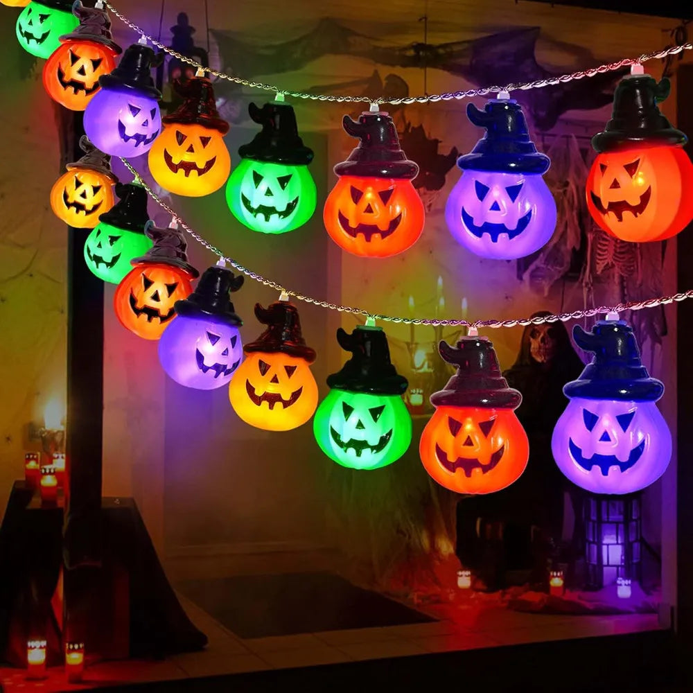 Pumpkin RGB String Lights – Festive Indoor & Outdoor Holiday Decoration