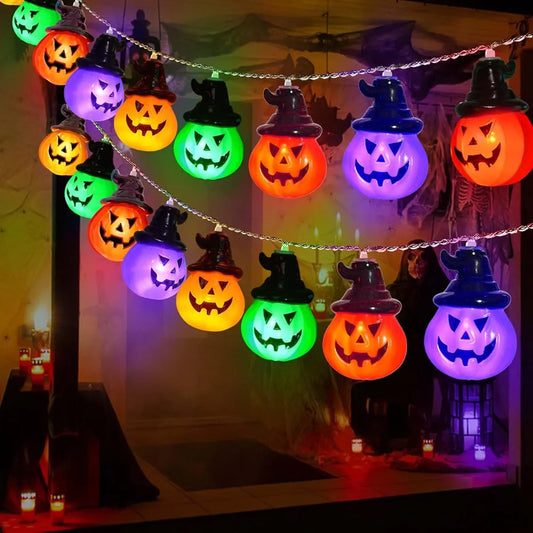 Pumpkin RGB String Lights – Festive Indoor & Outdoor Holiday Decoration