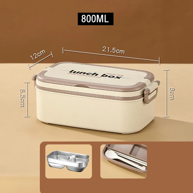 ThermoVault™ 1500 – Boîte à lunch bento isotherme en acier inoxydable 