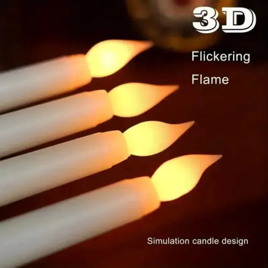 Long Flameless LED Christmas Candles – Battery Powered Flickering Church Lights for Holiday & Party Decor