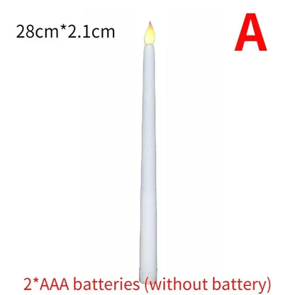 Long Flameless LED Christmas Candles – Battery Powered Flickering Church Lights for Holiday & Party Decor