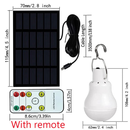USB & Solar Powered LED Emergency Bulb – Waterproof Portable Hanging Lamp for Indoor & Outdoor Lighting