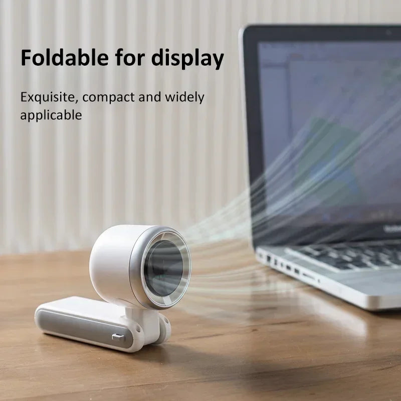 Ventilateur de cou et de bureau TurboCool™ 20 000 mAh – Ventilateur de voyage portable pliable à 5 vitesses avec rotation à 180° 
