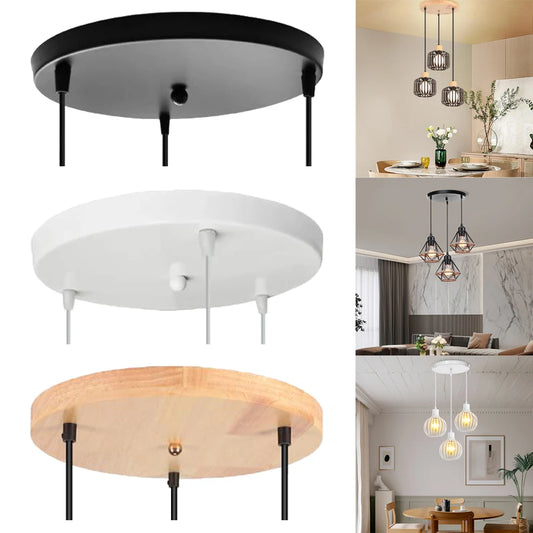 3 Holes 30cm Ceiling Plate Accessories DIY Light Fittings Round Ceiling Plate Base Chandelier Pendant Lamp Base Ceiling Canopy