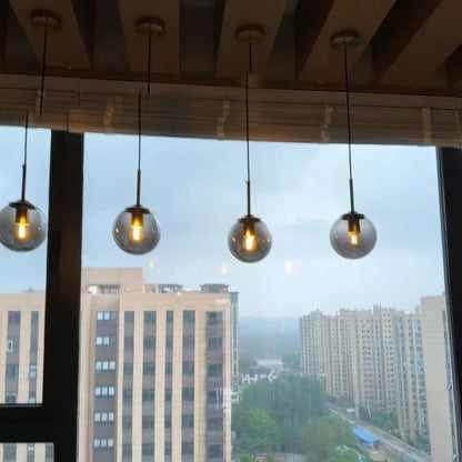 Italian Designer Glass Ball Led Pendant Lamp Kitchen Restaurant Island Living Room  Bedroom Chandelier Home Lighting Decoration