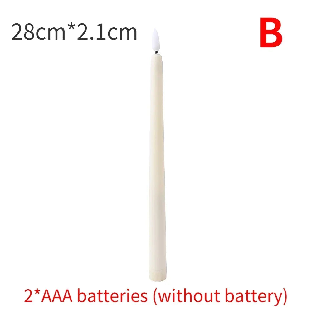 Long Flameless LED Christmas Candles – Battery Powered Flickering Church Lights for Holiday & Party Decor