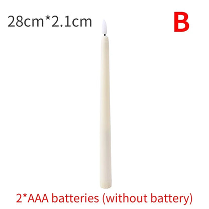 Long Flameless LED Christmas Candles – Battery Powered Flickering Church Lights for Holiday & Party Decor