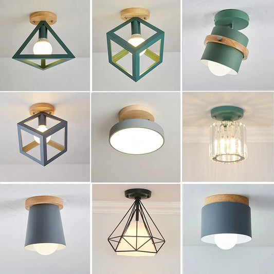 Modern Nordic E27 Ceiling Lamp – Indoor Flush Mount Light for Hallway, Bedroom & Living Room