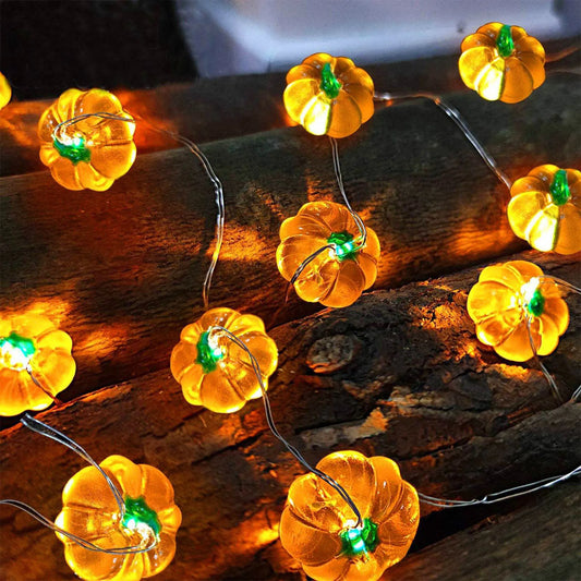 Pumpkin & Eyeball LED String Lights – USB Powered Halloween Party Decoration (20/40 LEDs)