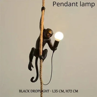 SANDYHA Nordic Retro Monkey Wall Lamp – LED Decorative Light for Living Room, Bedroom & Kitchen