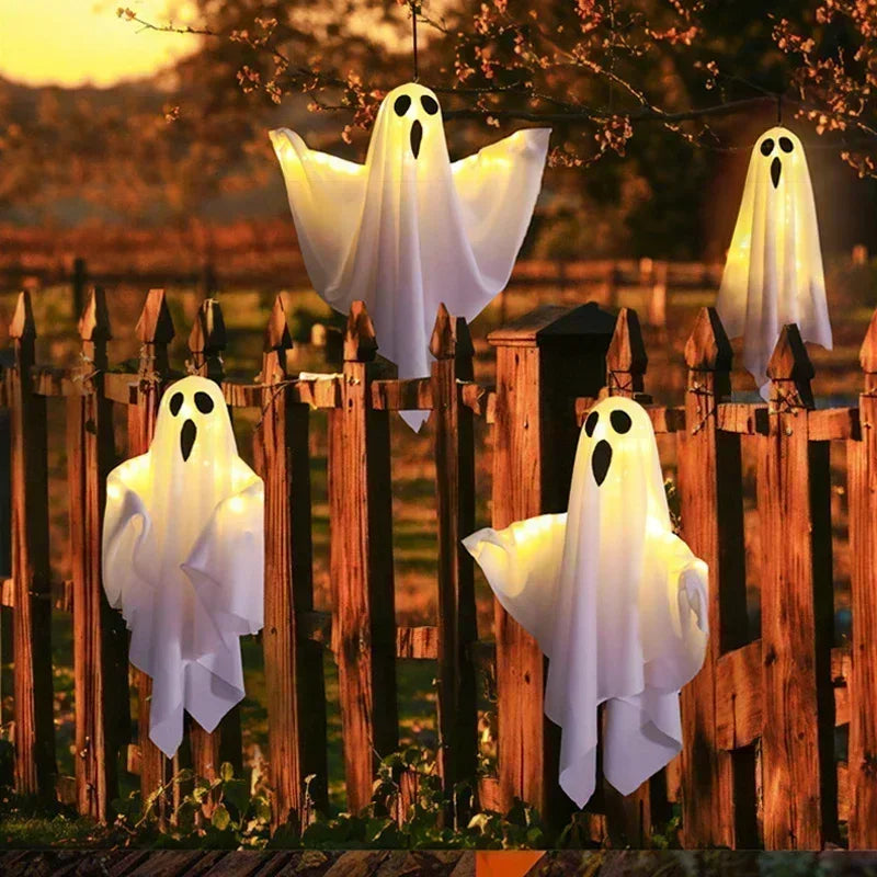 Light-Up Hanging Ghost – Spooky Halloween Decoration for Indoor & Outdoor Parties