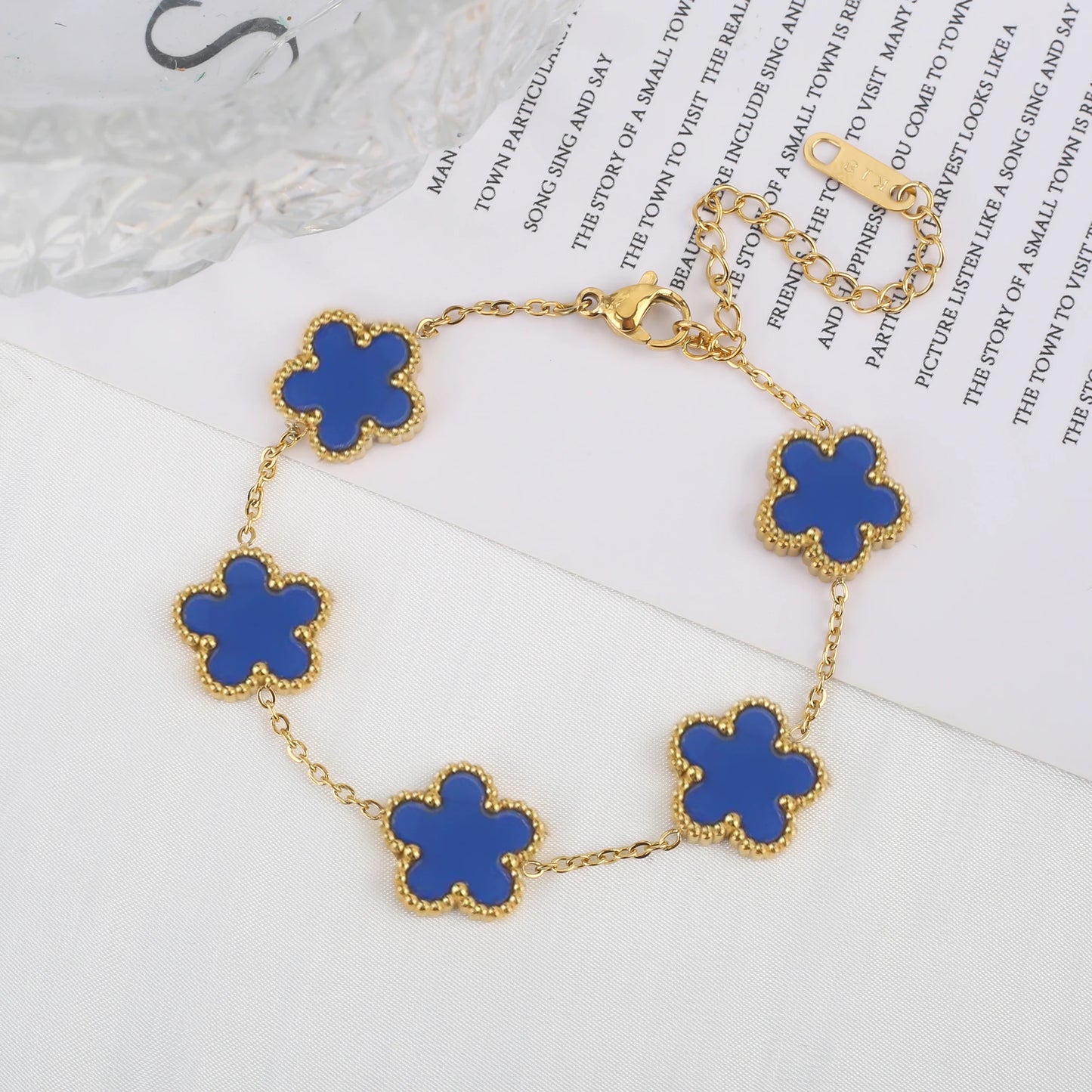 LuxeClover™ – Pulsera de acero inoxidable de cinco hojas para mujer 