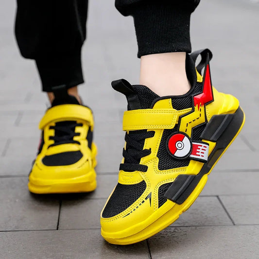 Zapatillas Pikachu para niños, compactas y fáciles de llevar.
