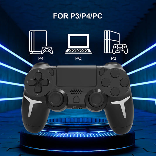 Gamepad inalámbrico Gaminja™: control Bluetooth con panel táctil, doble vibración y giroscopio de 6 ejes (PS4/PS3/PC) 