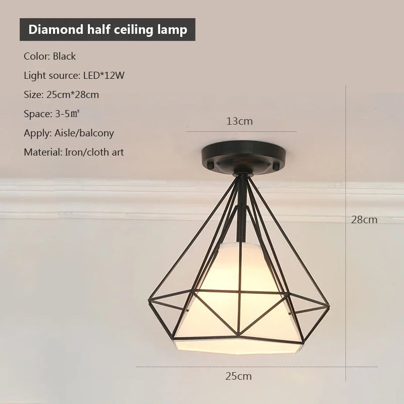Modern Nordic E27 Ceiling Lamp – Indoor Flush Mount Light for Hallway, Bedroom & Living Room